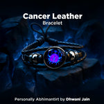 Cancer Leather Bracelet for Emotional Balance, Protection & Zodiac Energy