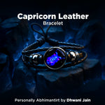 Capricorn Leather Bracelet for Discipline, Success & Zodiac Energy