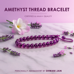Attract Luck, Enhance Intuition, Improve Health & Skin: Amethyst Thread Bracelet - Abhimantrit & Certified