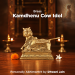 Brass Kamdhenu Cow Idol - Abhimantrit