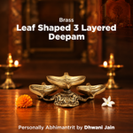 Brass Leaf Shaped 3 Layered Deepam - Abhimantrit