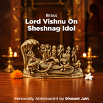 Brass Lord Vishnu Bhagwan Resting on Shesnag - Abhimantrit