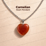 Carnelian Heart Pendant - Abhimantrit & Certified