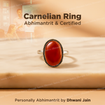 Carnelian Oval Ring: Supports in Achieving Goals