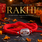 925 Sterling Silver Shiv Rakhi | Handmade Red Thread Raksha Bandhan Bracelet for Brother