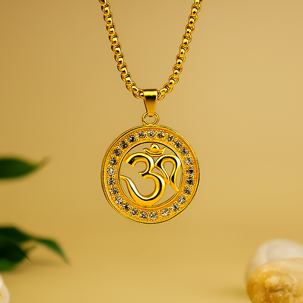 Om Diamond Pendant - Abhimantrit