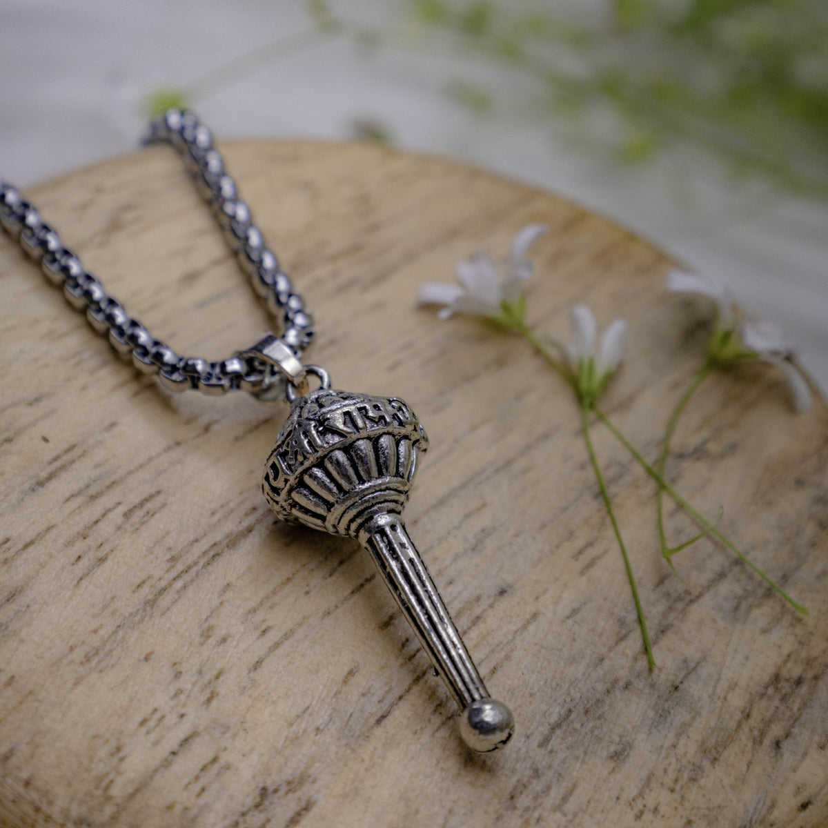 Silver Hanuman Ji Gada Pendant ( Blessings & Protection)- Abhimantrit