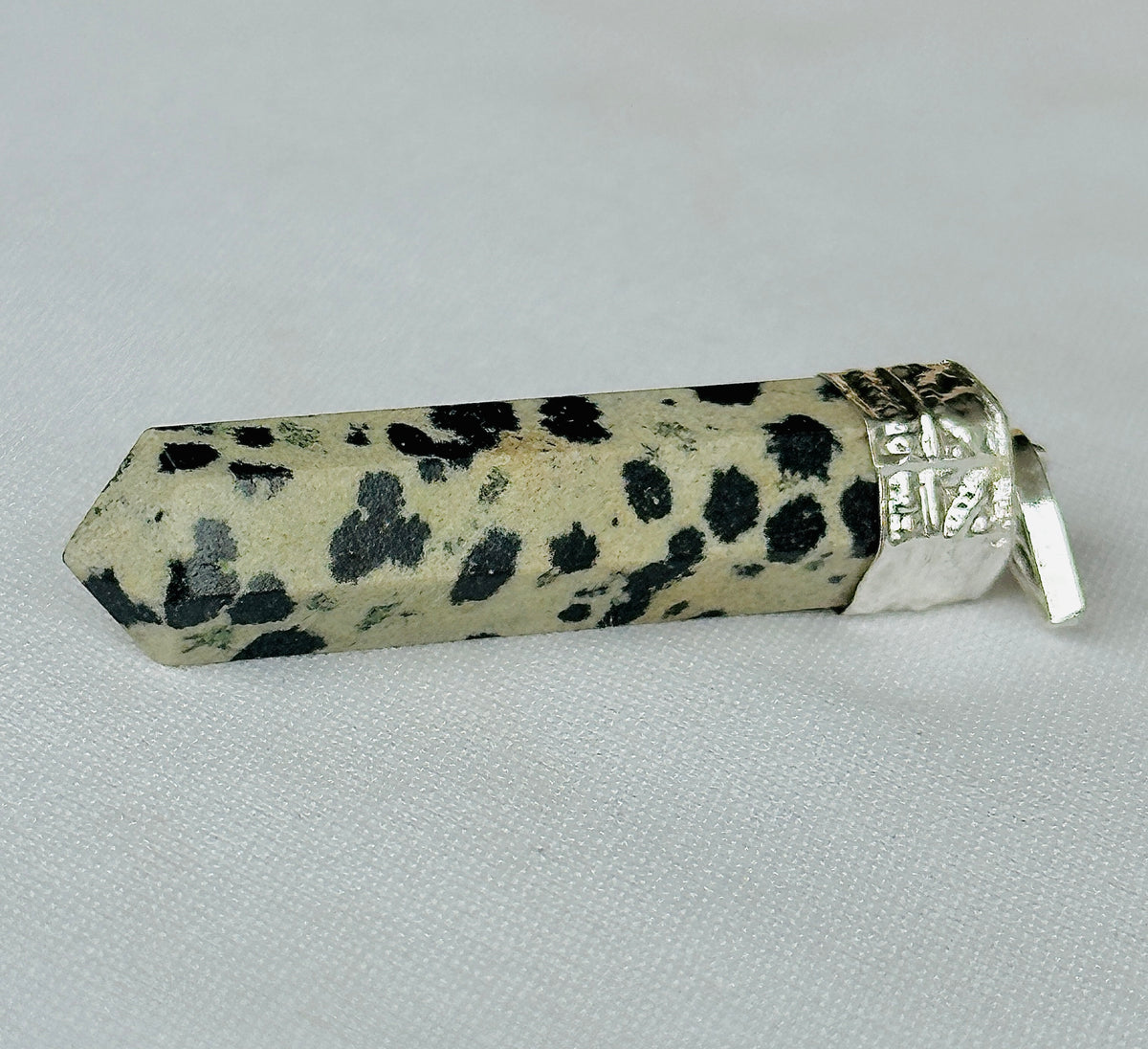 Dalmatian Jasper Pencil Pendant - Abhimantrit & Certified