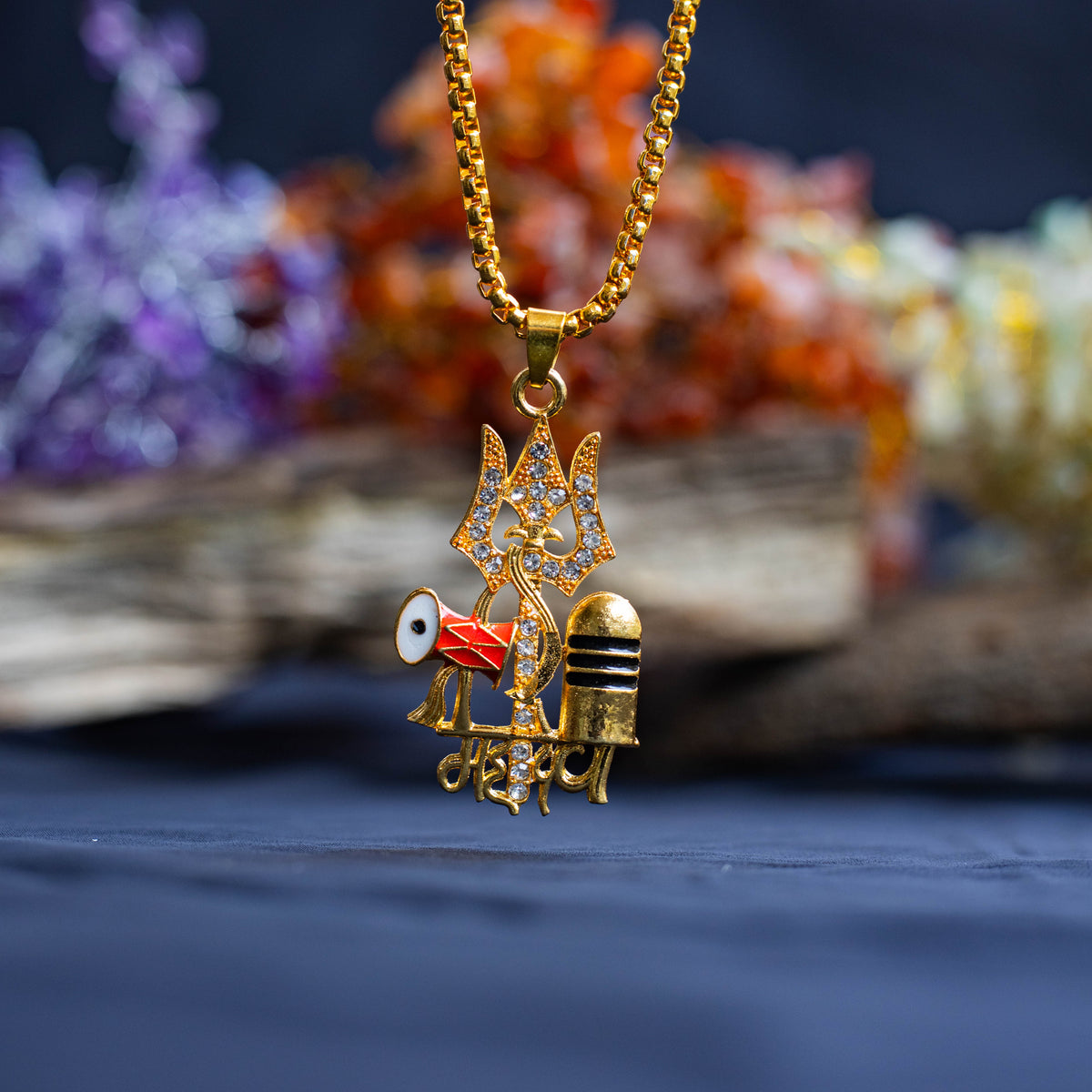 Lord Shiva Trishul with Damru Pendant (Blessing & Protection)- Abhimantrit