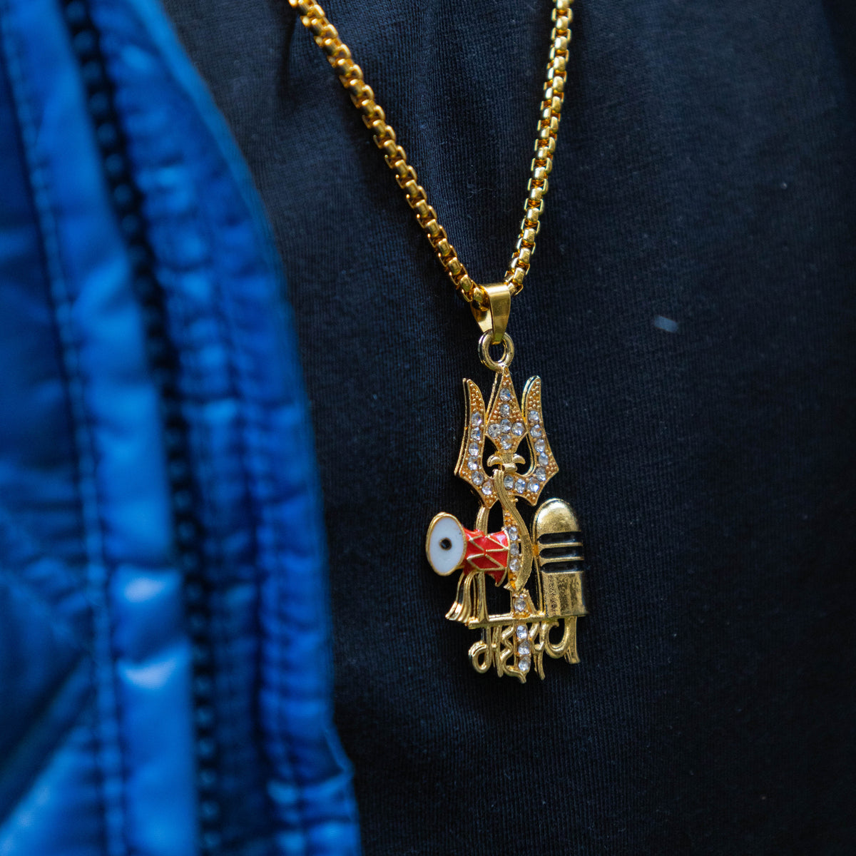 Lord Shiva Trishul with Damru Pendant (Blessing & Protection)- Abhimantrit