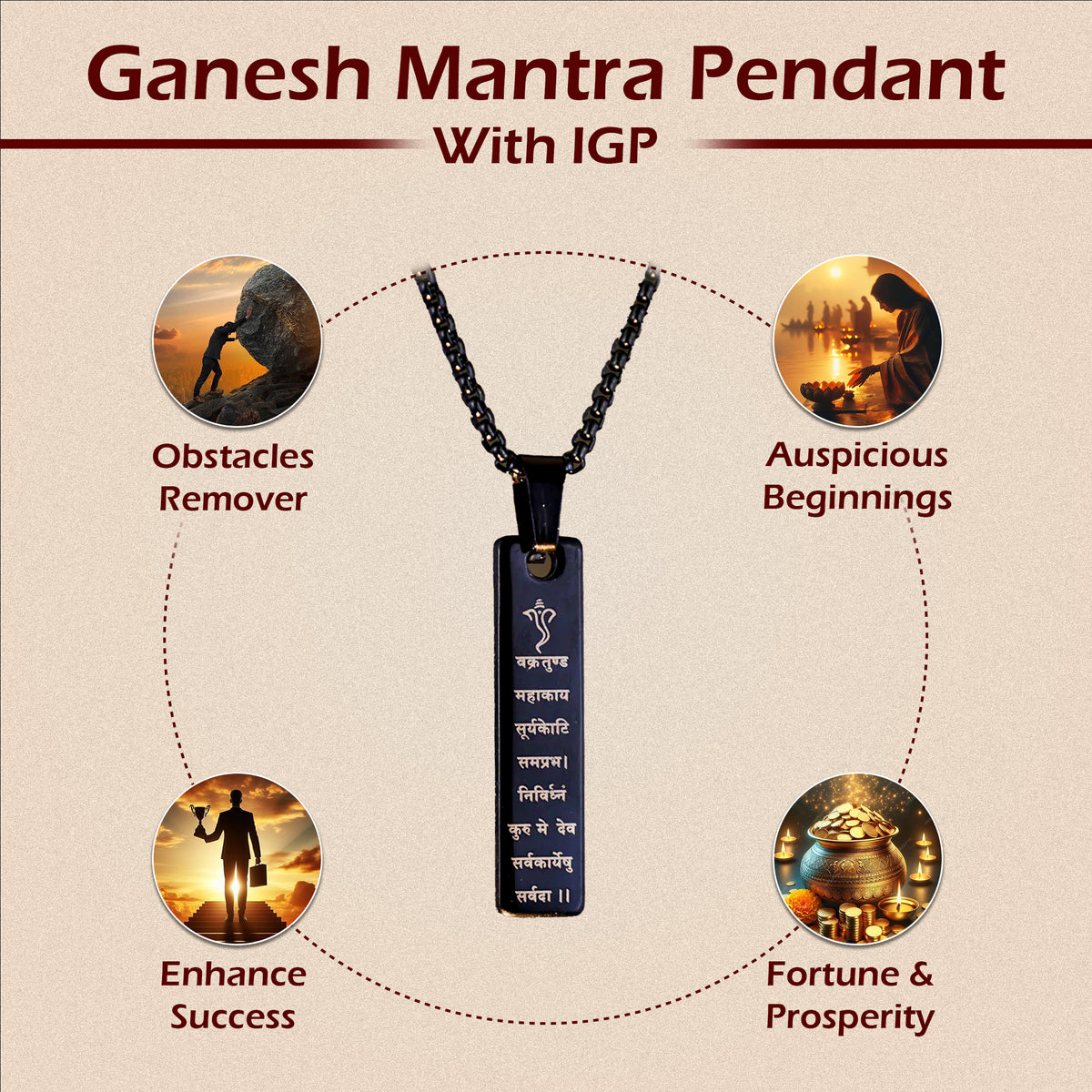 Ganpati Shloka Pendant (Blessing & Protection) - Abhimantrit