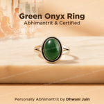 Green Onyx Ring Abhimantrit Certified