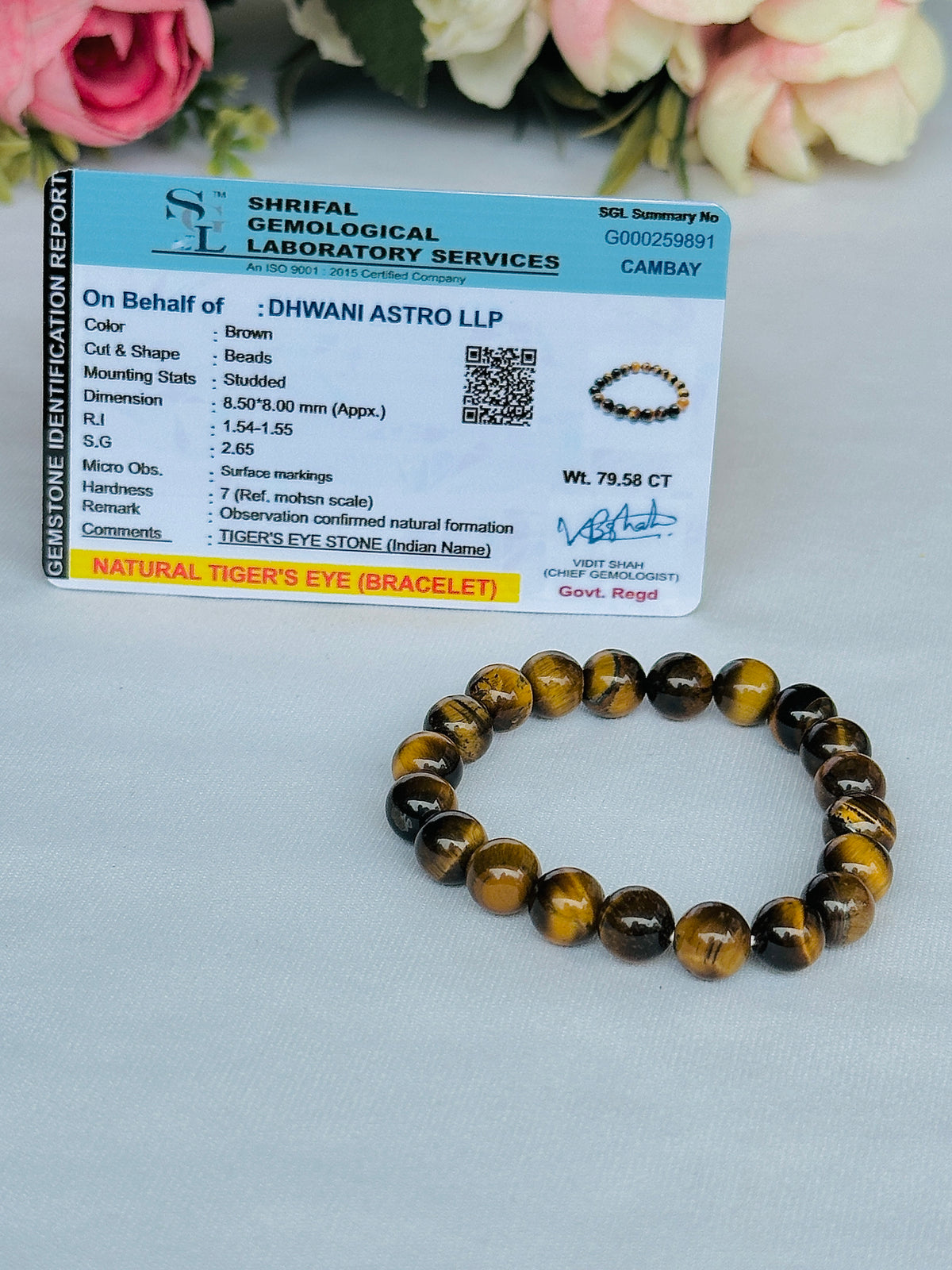 Boosts Your Confidence Level & Exalts the Planet Ketu Bracelet (Tiger Eye) - Abhimantrit & Certified