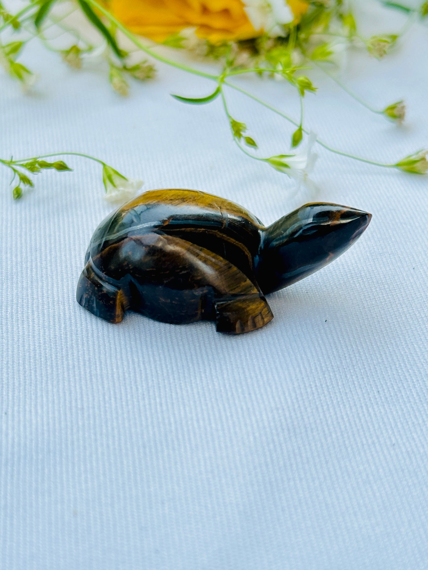 Tiger Eye Stone Turtle - Abhimantrit