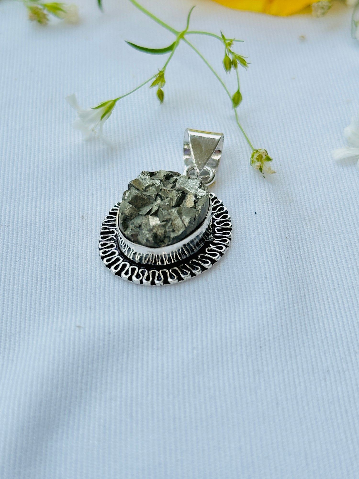 Pyrite Pendant for Wealth & Money - Abhimantrit