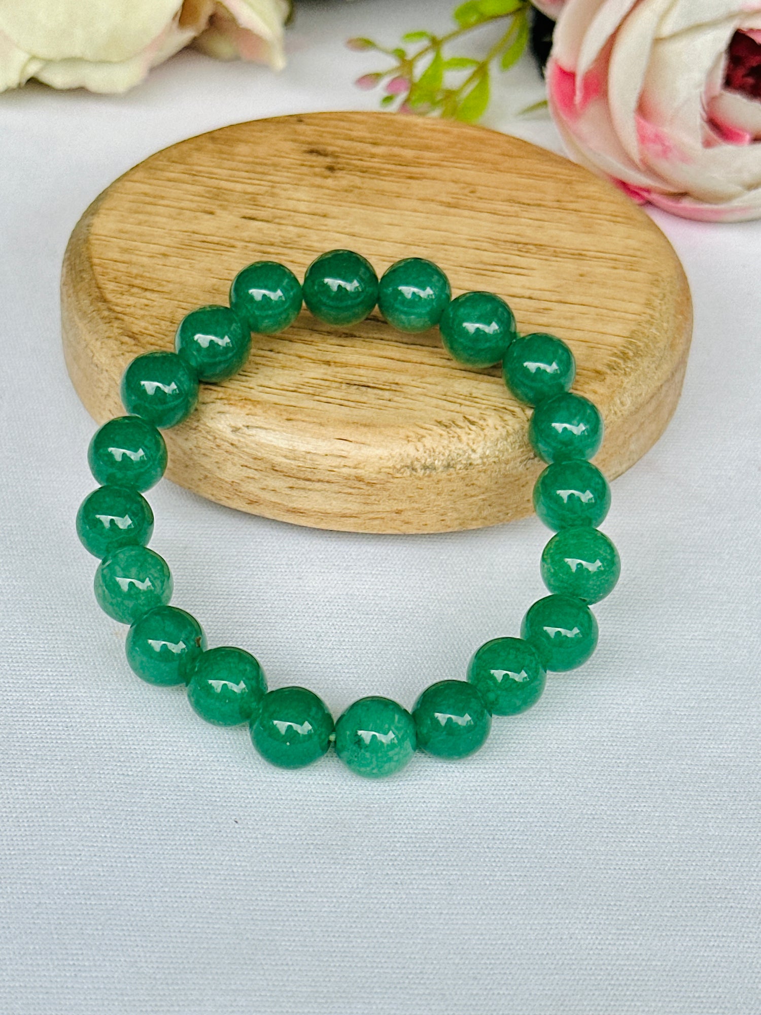 Promotes Wealth Attraction & Money Growth: Green Aventurine Bracelet - Abhimantrit & Certified