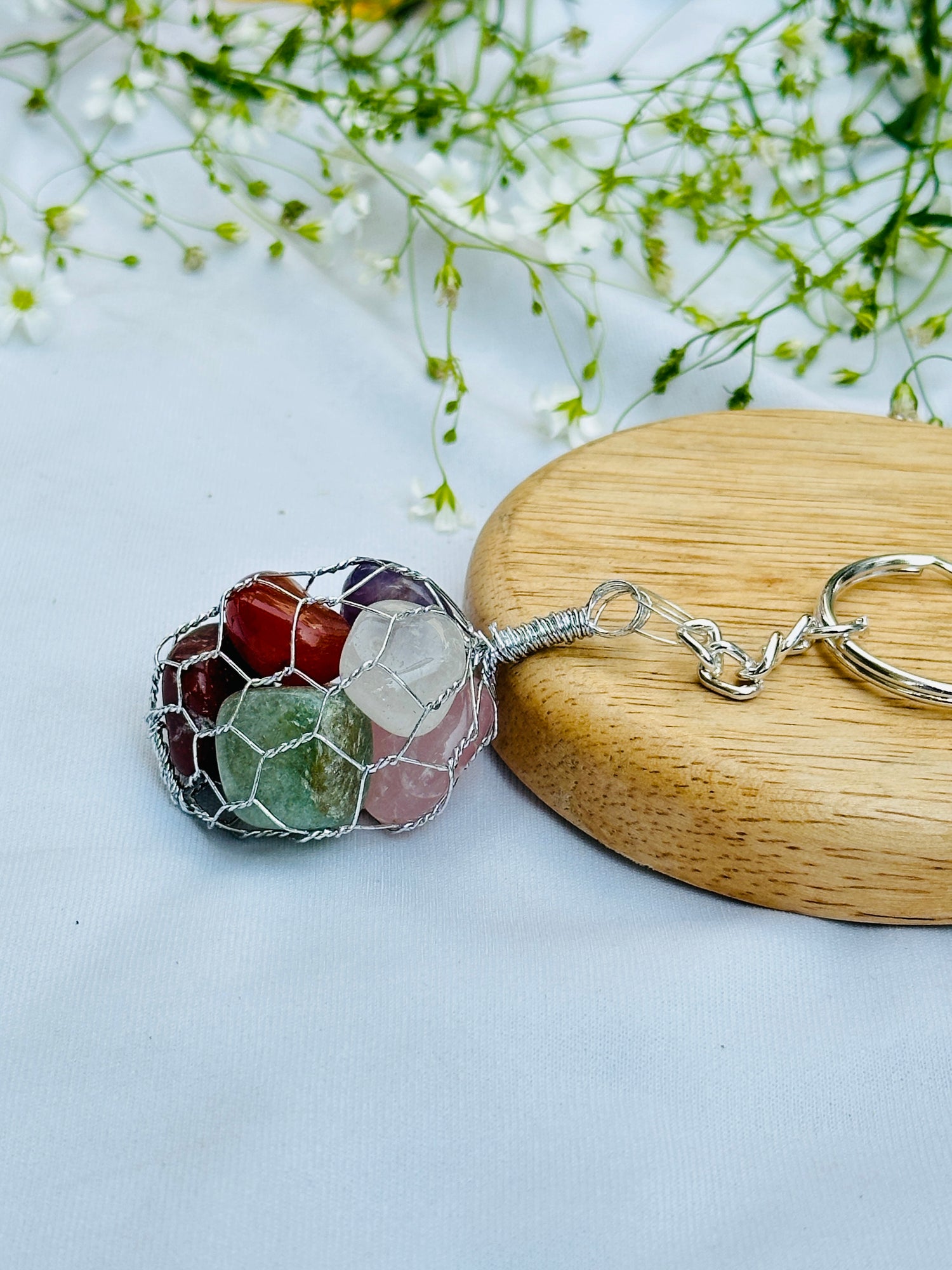 Seven Chakra Stones Key Chain - Abhimantrit