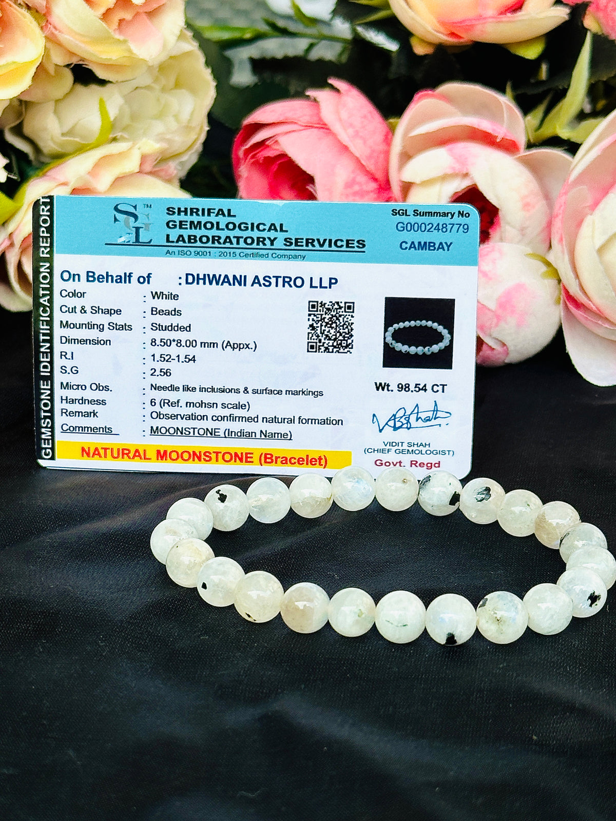 Mental Stress Relief & Confidence Bracelet (MoonStone) – Abhimantrit & Certified
