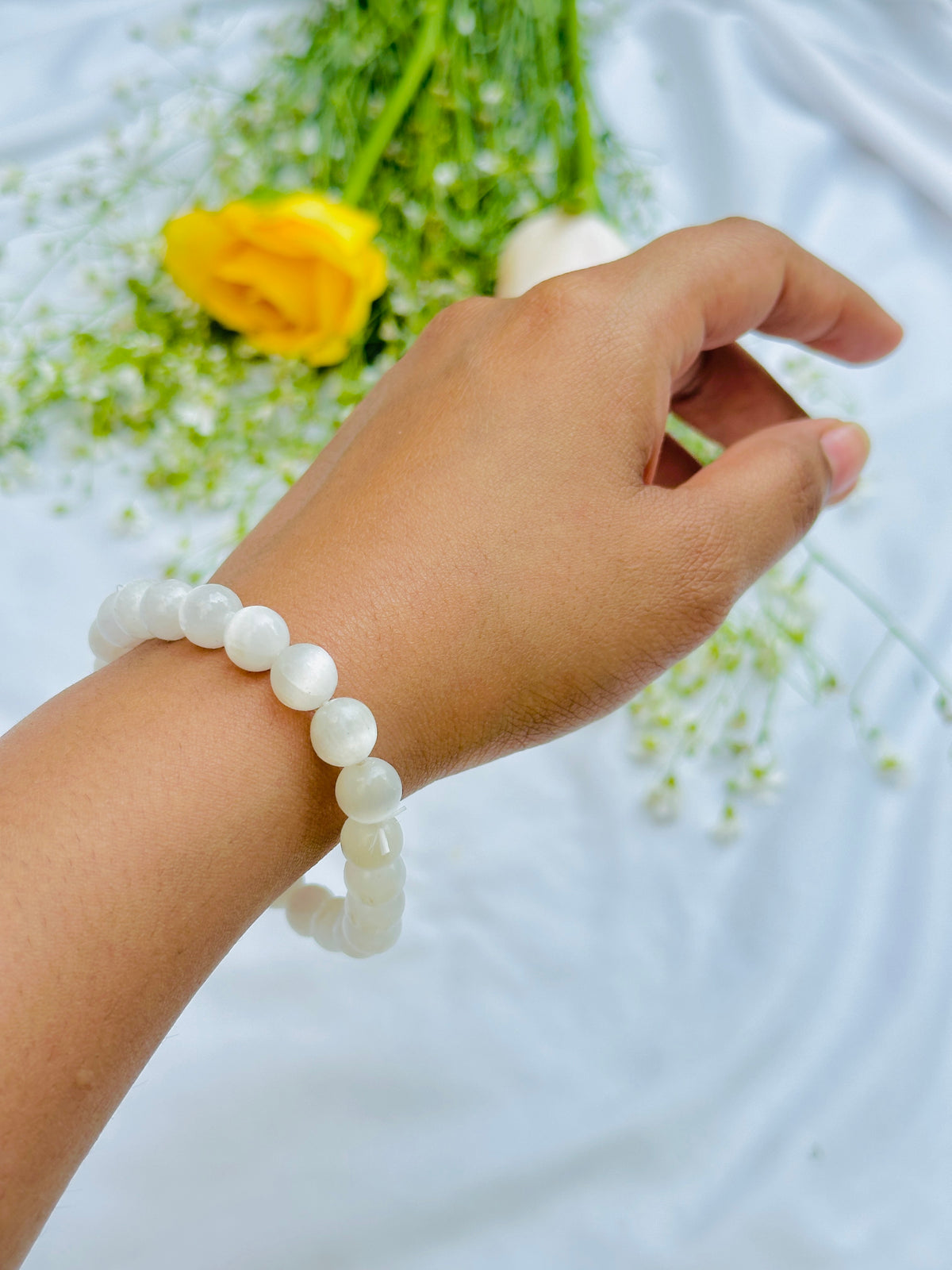 Spiritual Cleansing & Purification: Selenite Bracelet - Abhimantrit & Certified