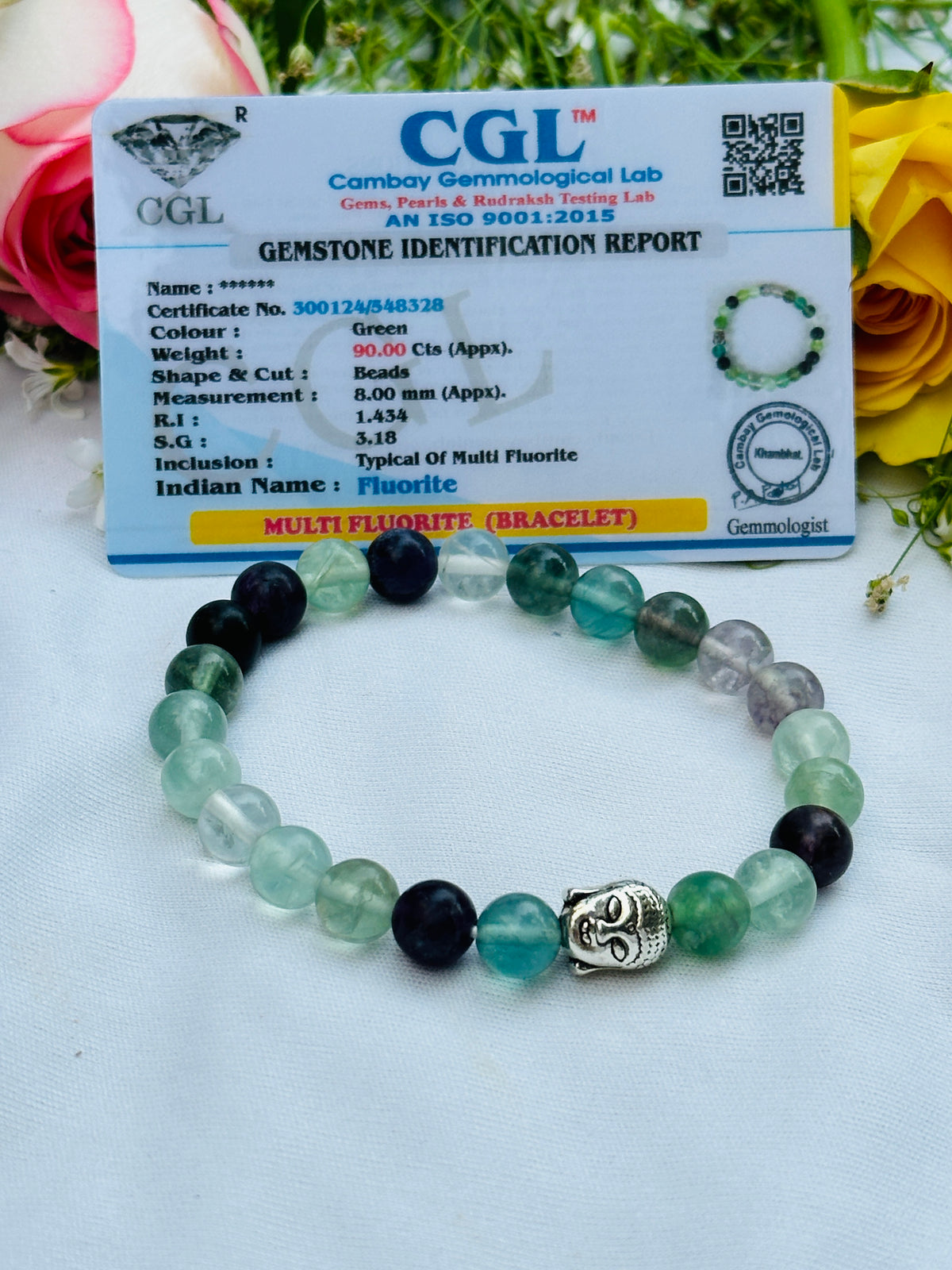 Mental Clarity & Focus: Multi Fluorite Bracelet - Abhimantrit & Certified