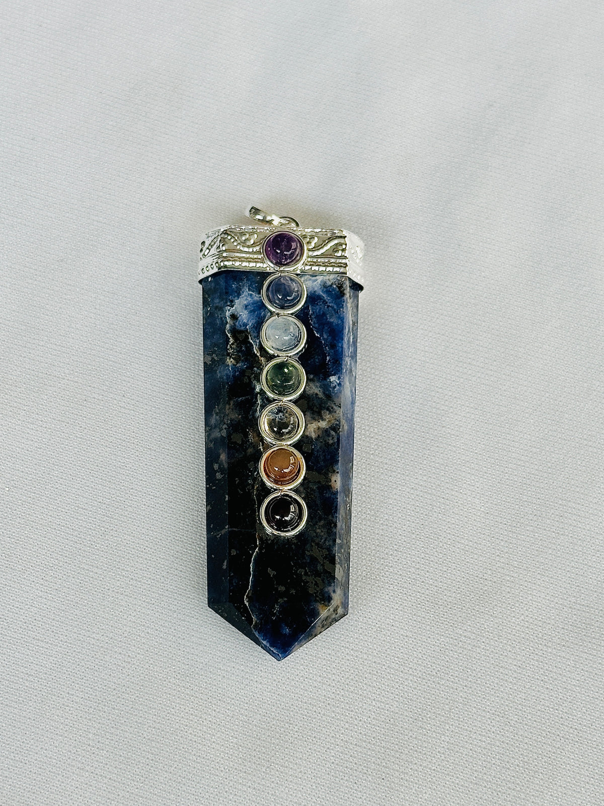 Sodalite Seven Chakra Pendant - Abhimantrit & Certified