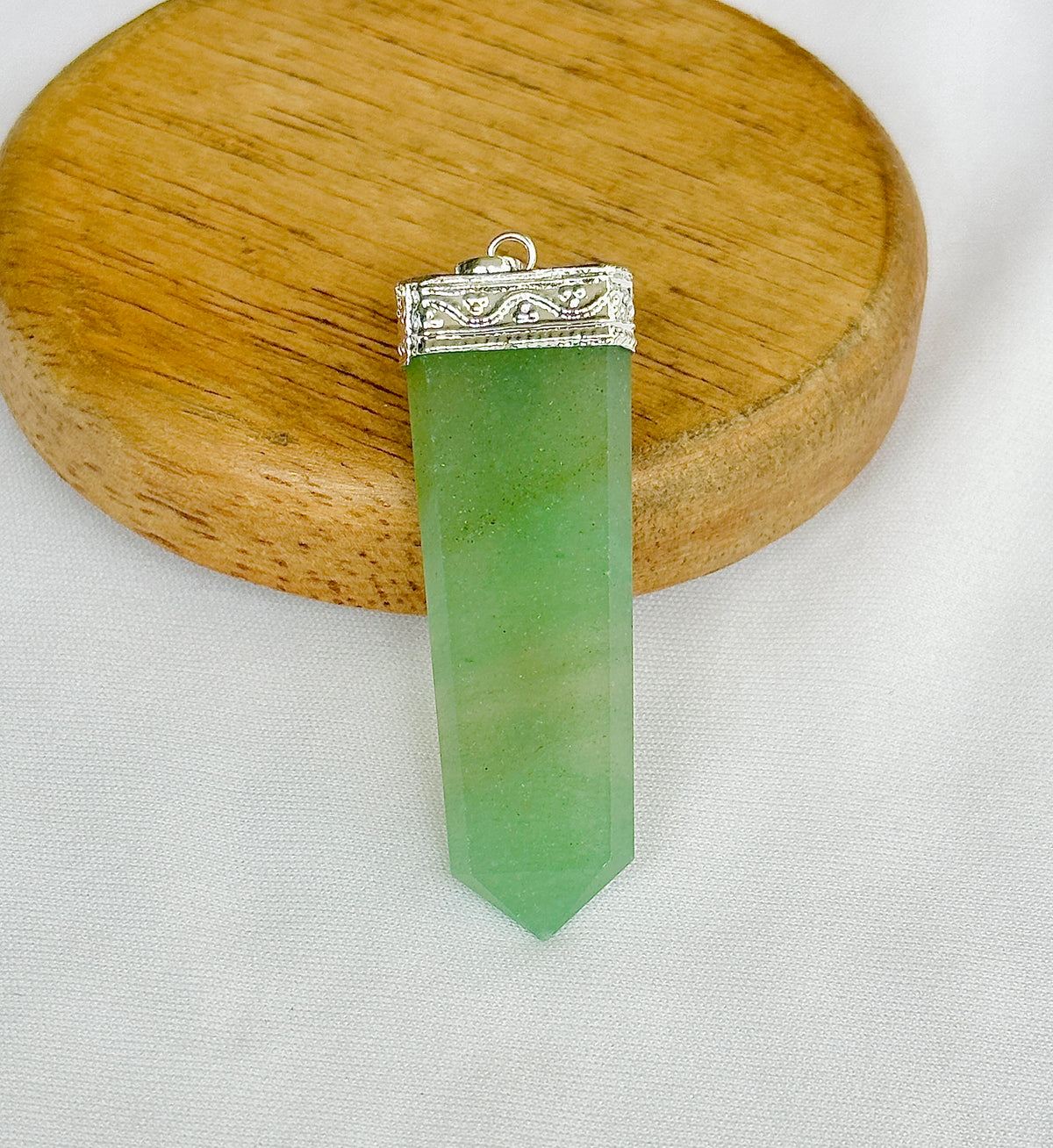 Promotes Wealth Attraction & Money Growth: Green Aventurine Seven Chakra Pendant - Abhimantrit & Certified