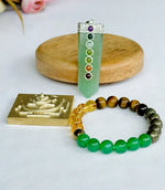 Wealth & Prosperity Combo of 3: Money Magnet Pro Bracelet, Kuber Yantra & Seven Chakra Pendant