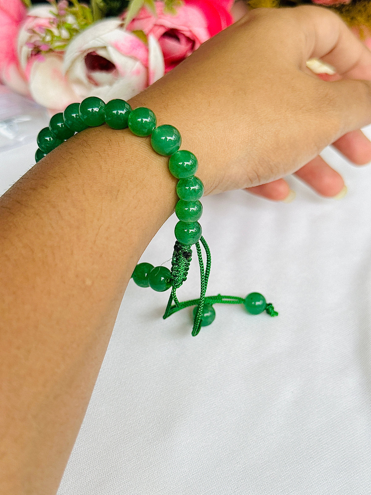 Promotes Wealth Attraction & Money Growth: Green Aventurine Thread Bracelet - Abhimantrit & Certified