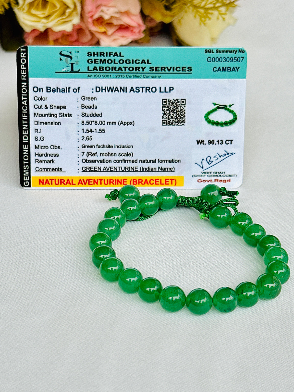 Promotes Wealth Attraction & Money Growth: Green Aventurine Thread Bracelet - Abhimantrit & Certified