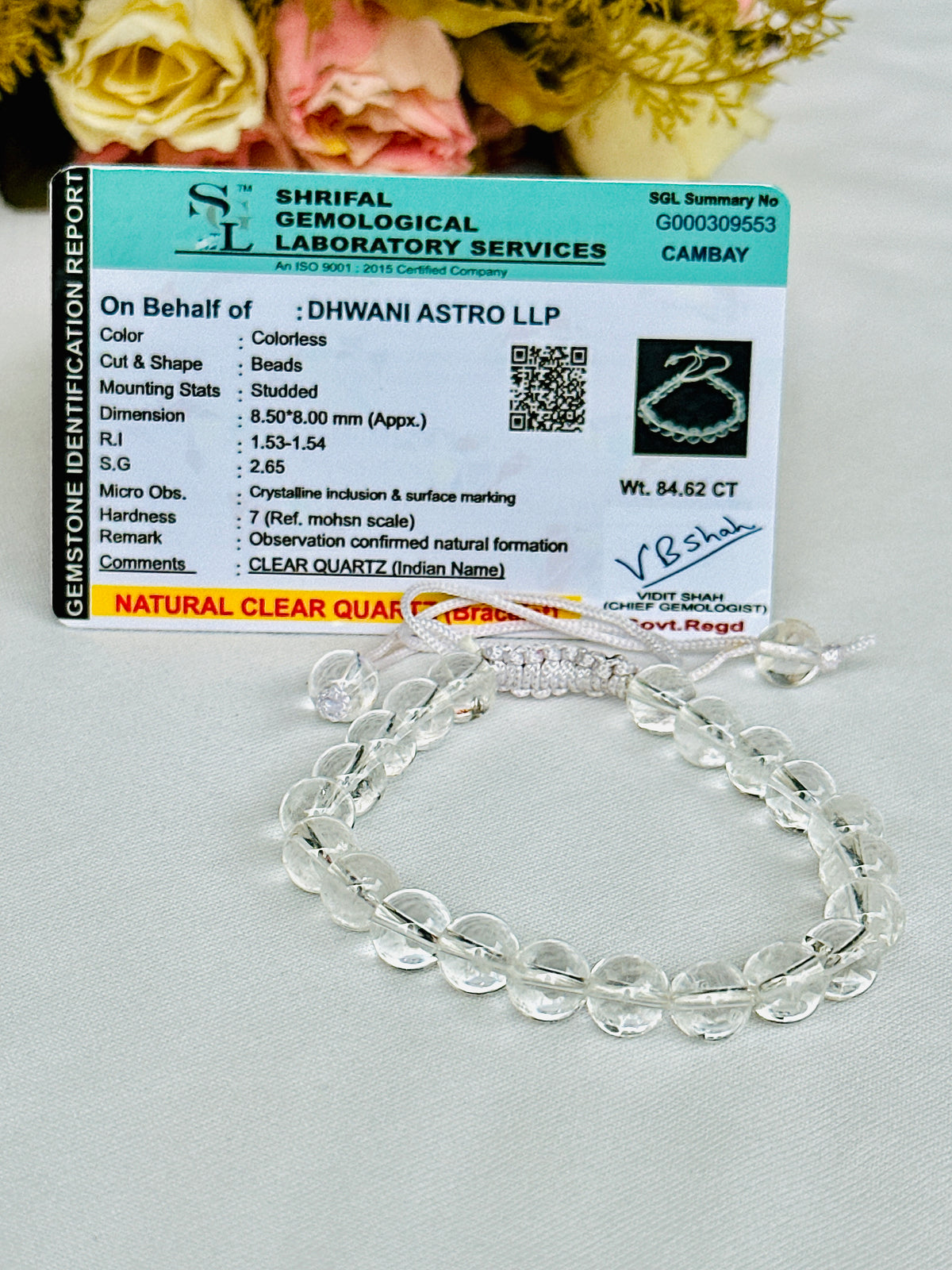 Removes Depression, Anger & Anxiety: Clear Quartz Thread Bracelet - Abhimantrit & Certified