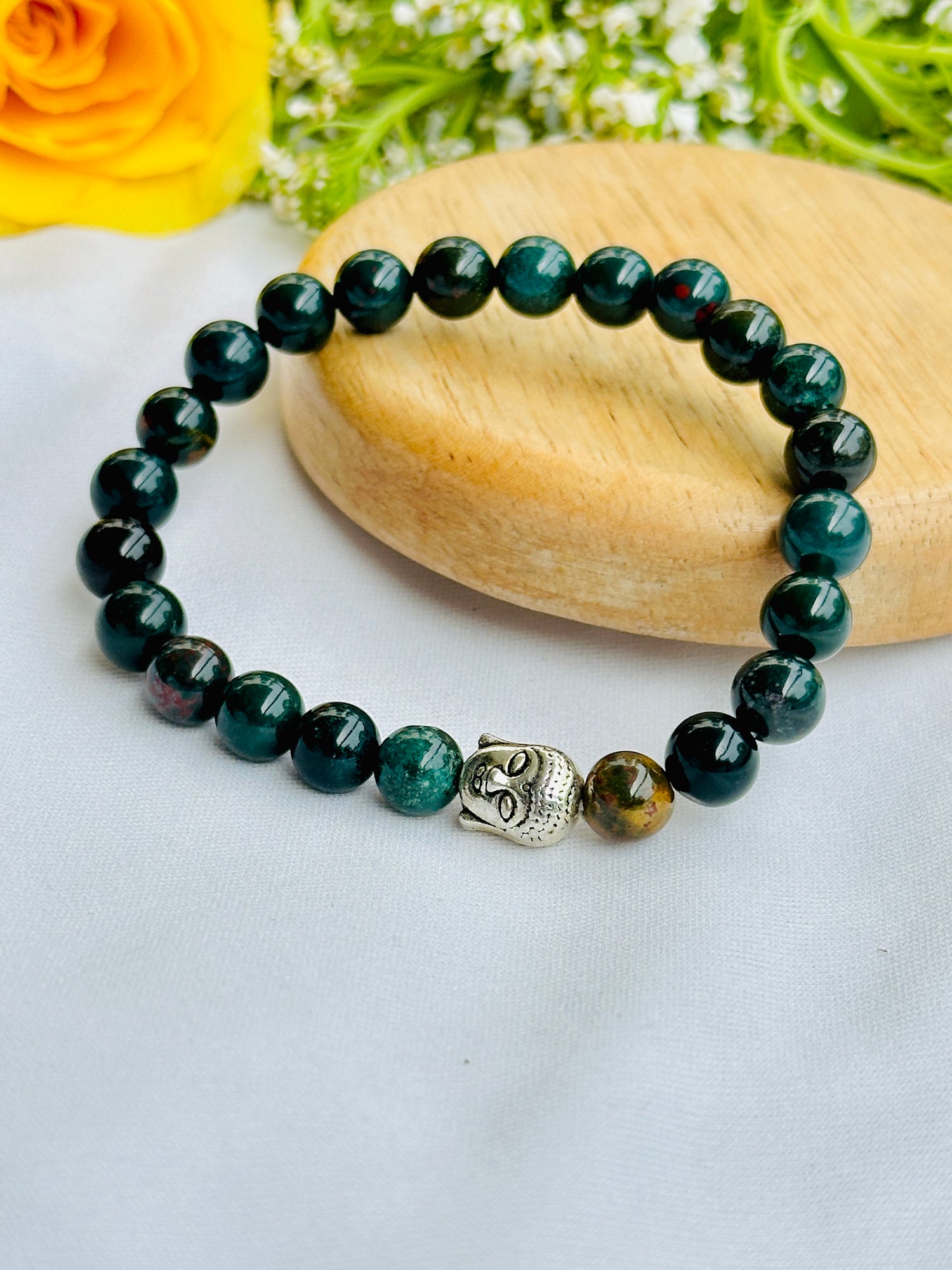 Relief Body Pain (Arthritis Pain) and Improve Immune System Bracelet (Blood Stone) - Abhimantrit & Certified