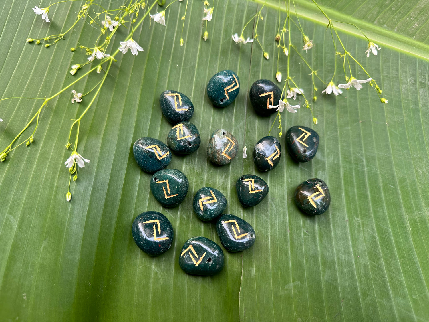 Green Agate (Reiki Symbol) - Abhimantrit & Certified