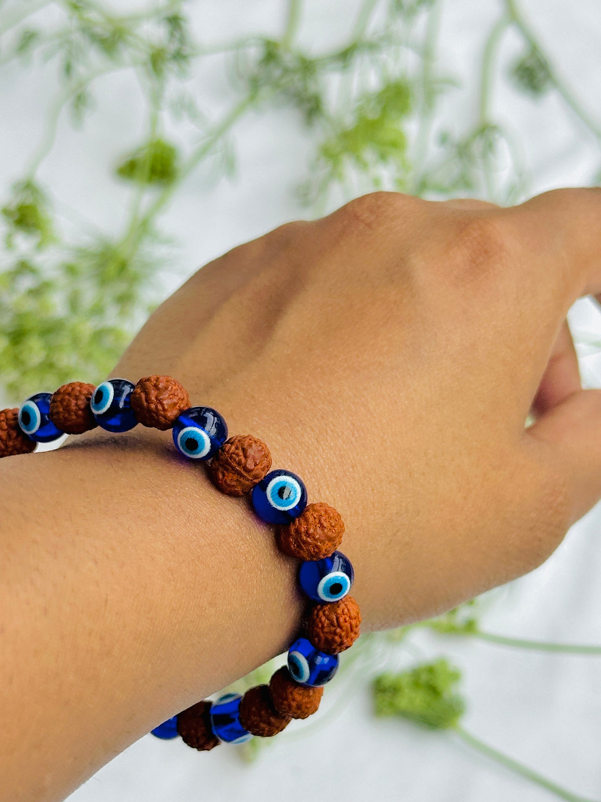 Evil Eye and Negative Energy Protect: Rudraksh & Evil Eye Bracelet  - Abhimantri & Certified