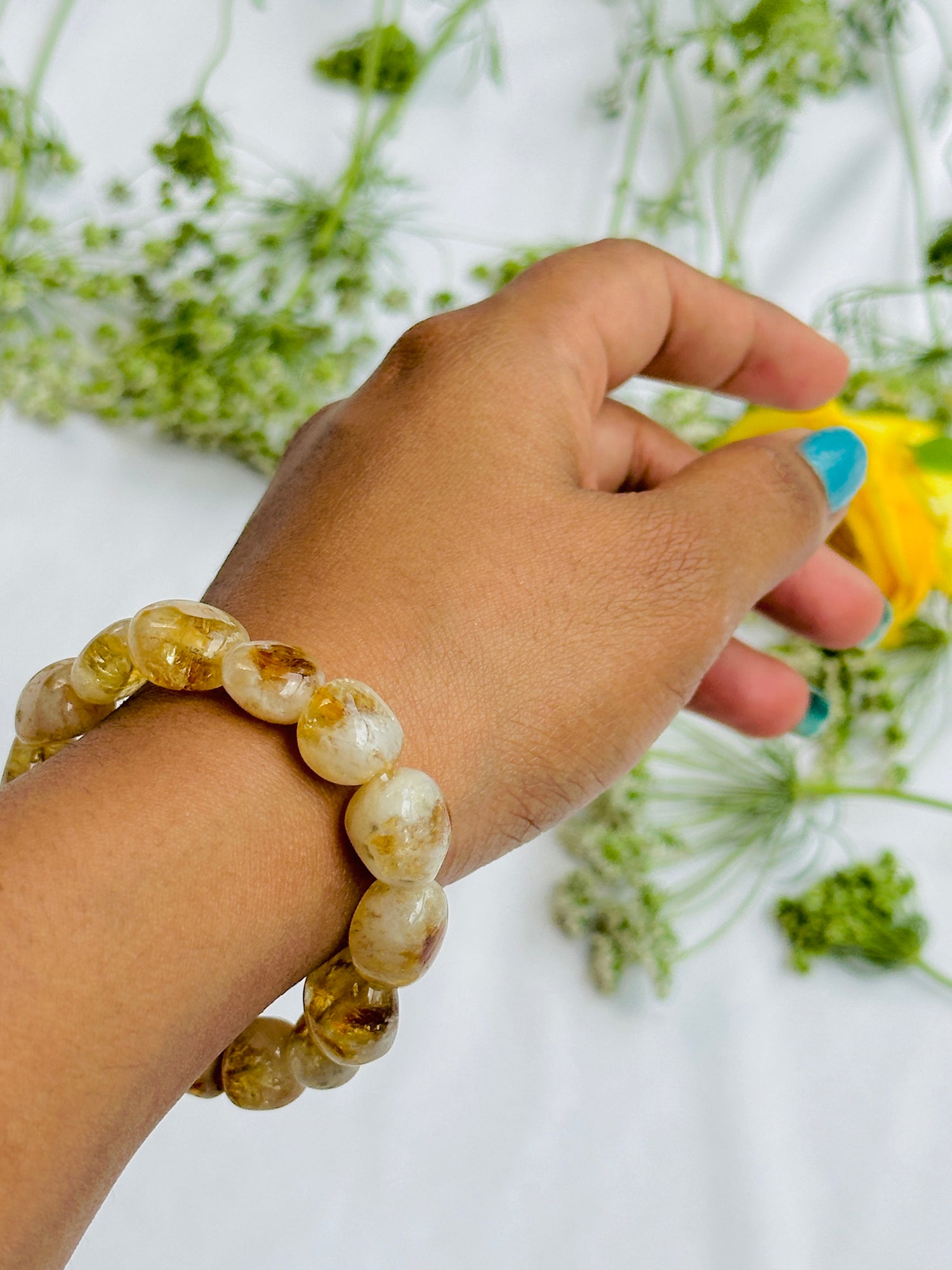 Money and Wealth Attract: Yellow Citrine Tumble Bracelet - Abhimantrit & Certified