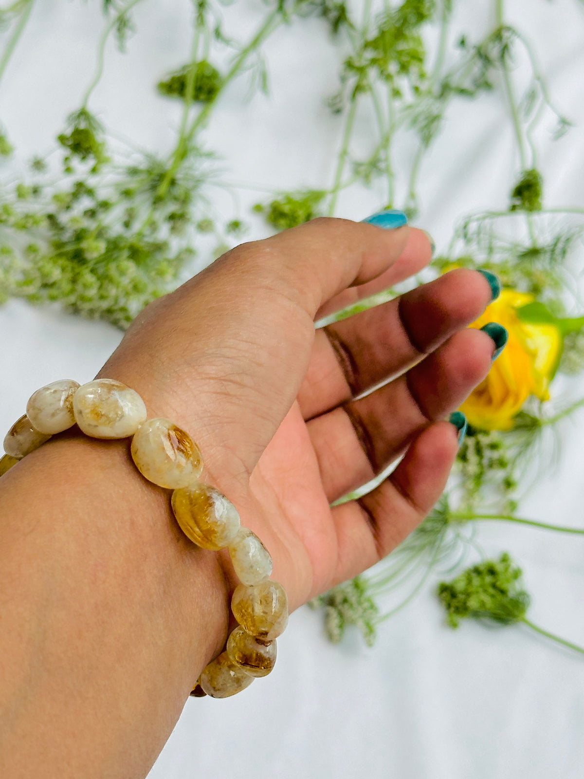 Money and Wealth Attract: Yellow Citrine Tumble Bracelet - Abhimantrit & Certified