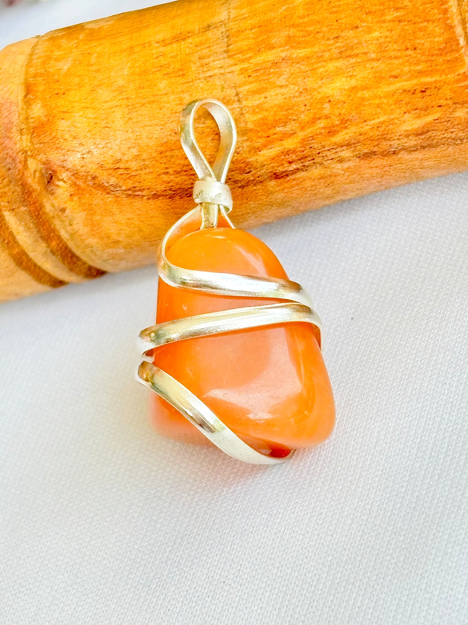 Promotes Harmony, Trust and Understanding in Relationship: Red Aventurine Wrapping Pendant - Abhimantrit & Certified