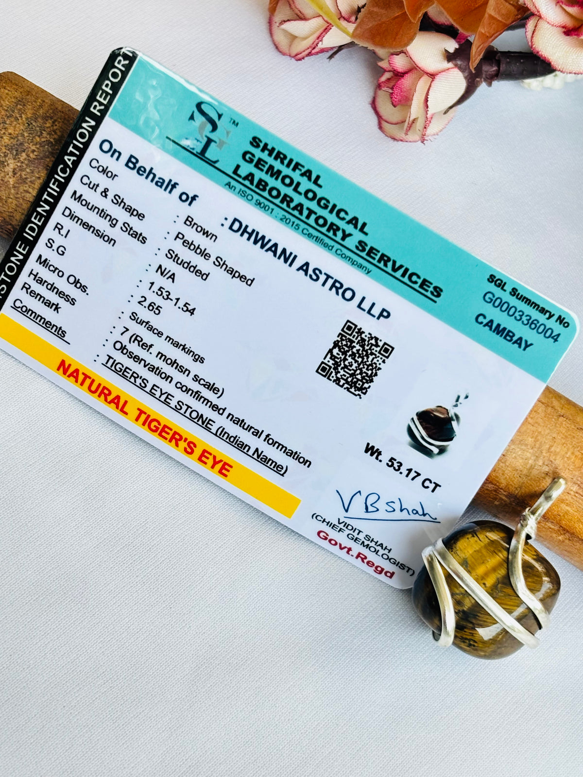 Boosts Your Confidence Level & Exalts the Planet Ketu: Tiger Eye Wrapping Pendant - Abhimantrit & Certified