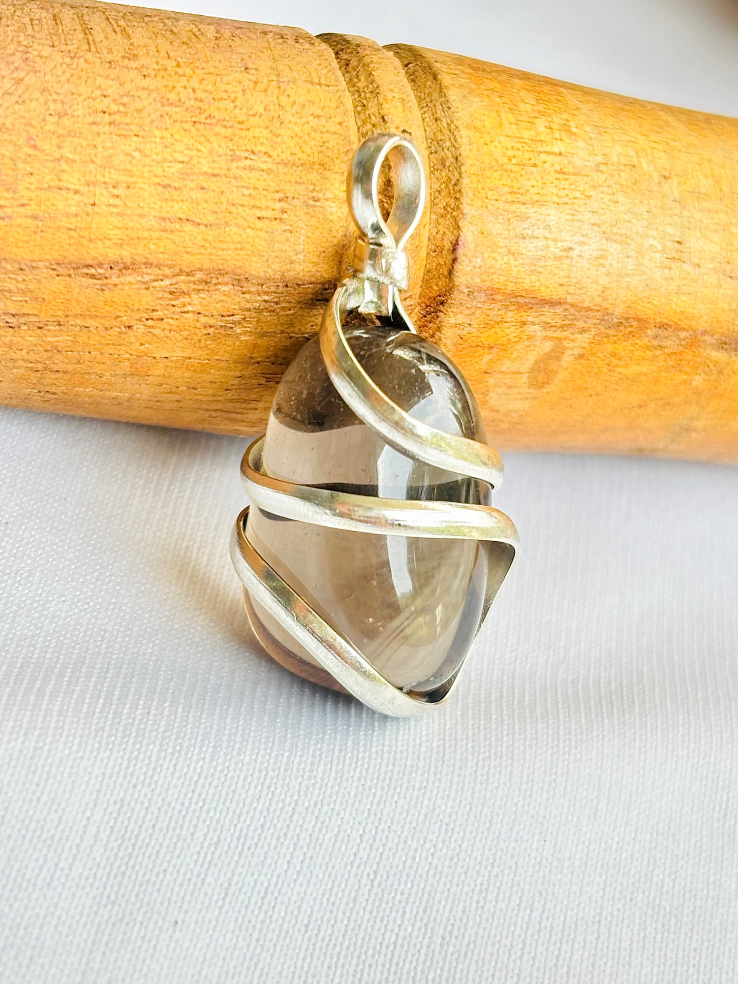Smoky Quartz Wrapping Pendant - Abhimantrit & Certified