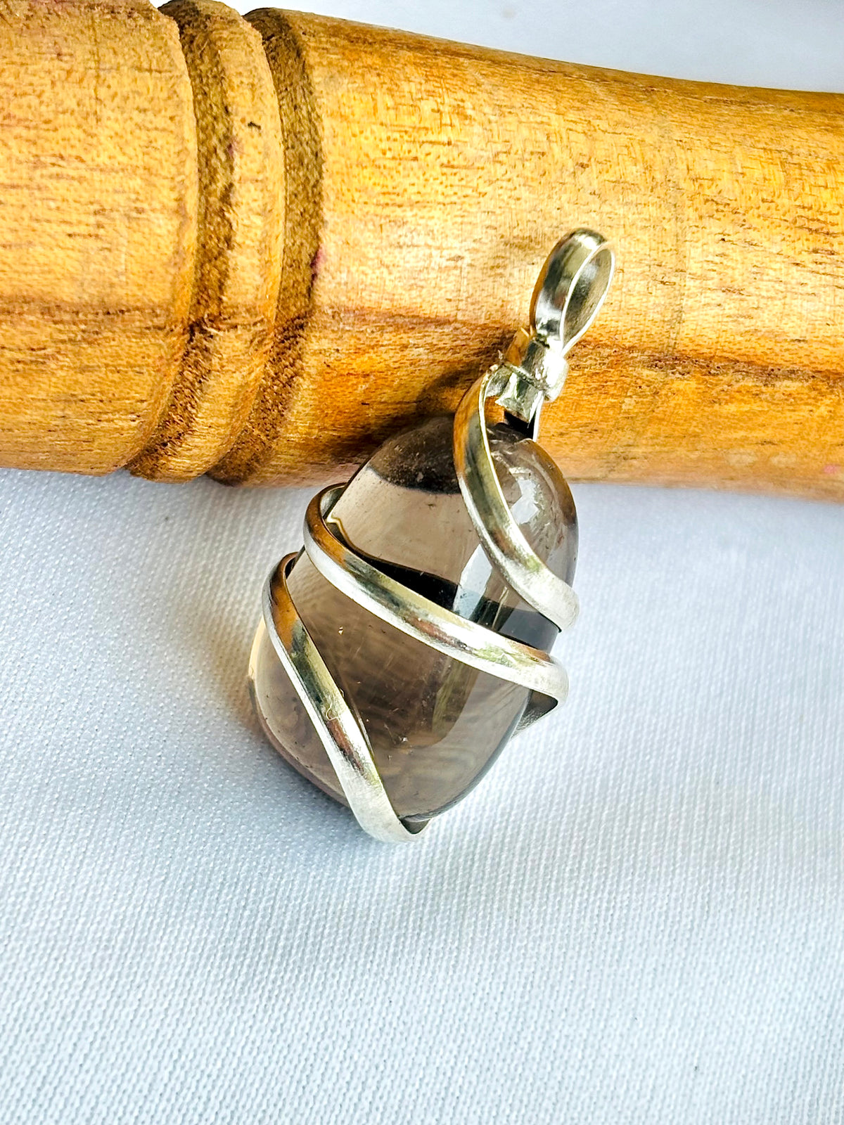 Smoky Quartz Wrapping Pendant - Abhimantrit & Certified