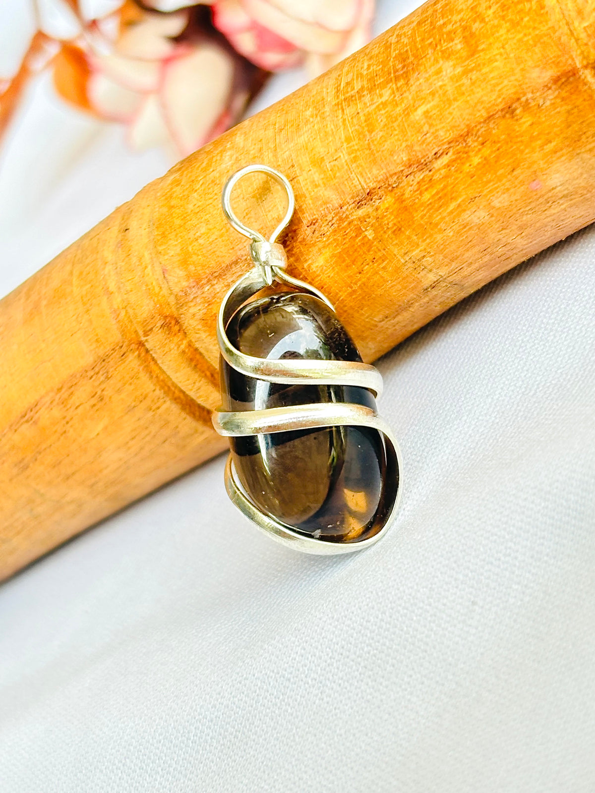Smoky Quartz Wrapping Pendant - Abhimantrit & Certified