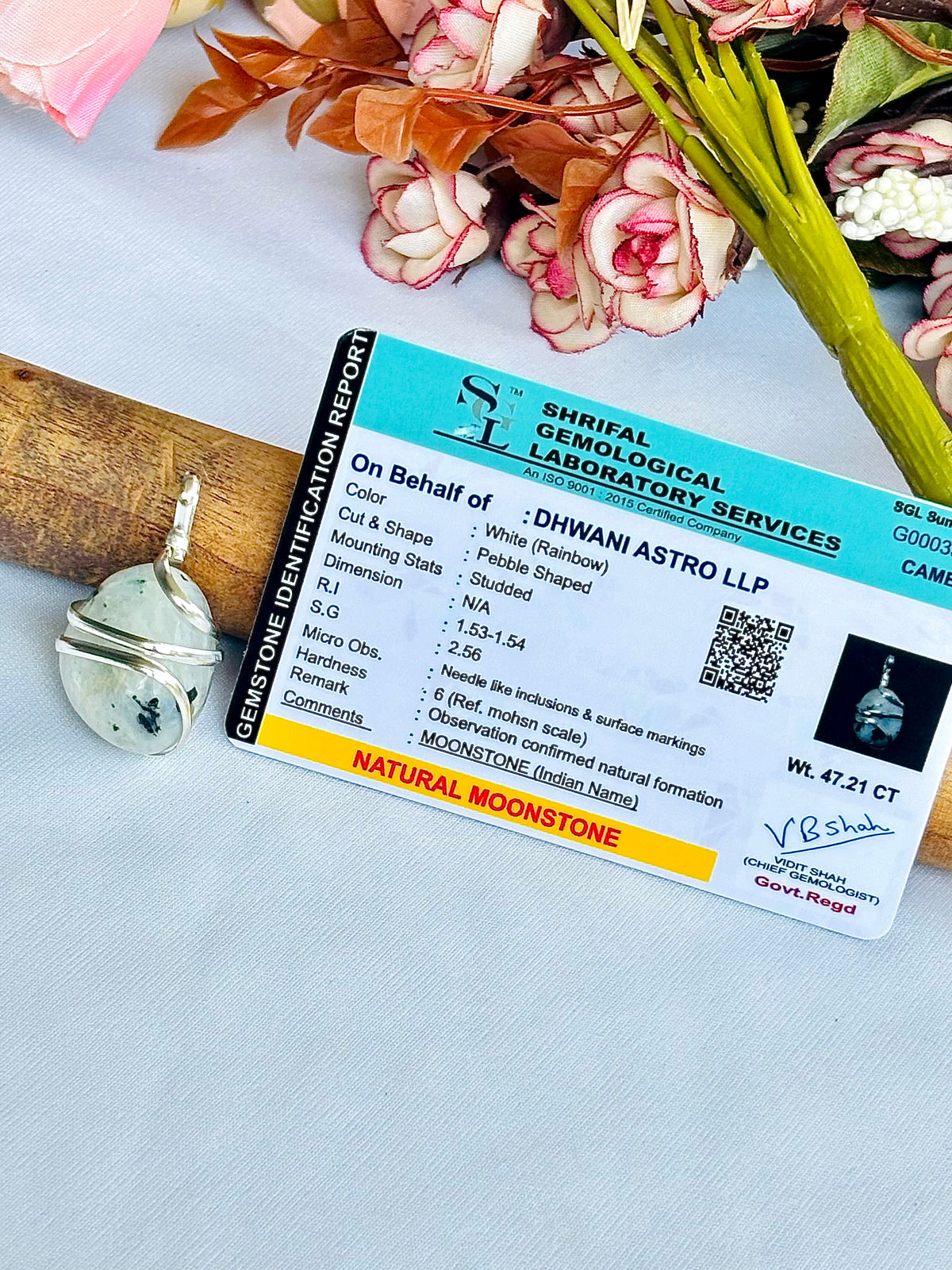 The Mental Stress Relief & Confidence: Moonstone Wrapping Pendant - Abhimantrit & Certified