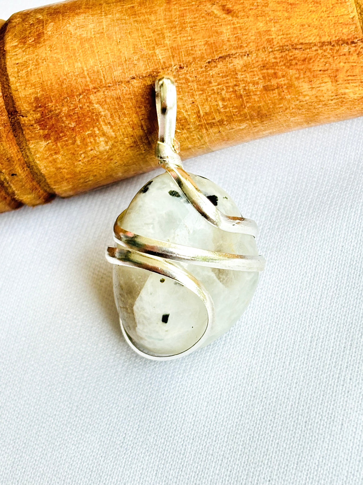 The Mental Stress Relief & Confidence: Moonstone Wrapping Pendant - Abhimantrit & Certified