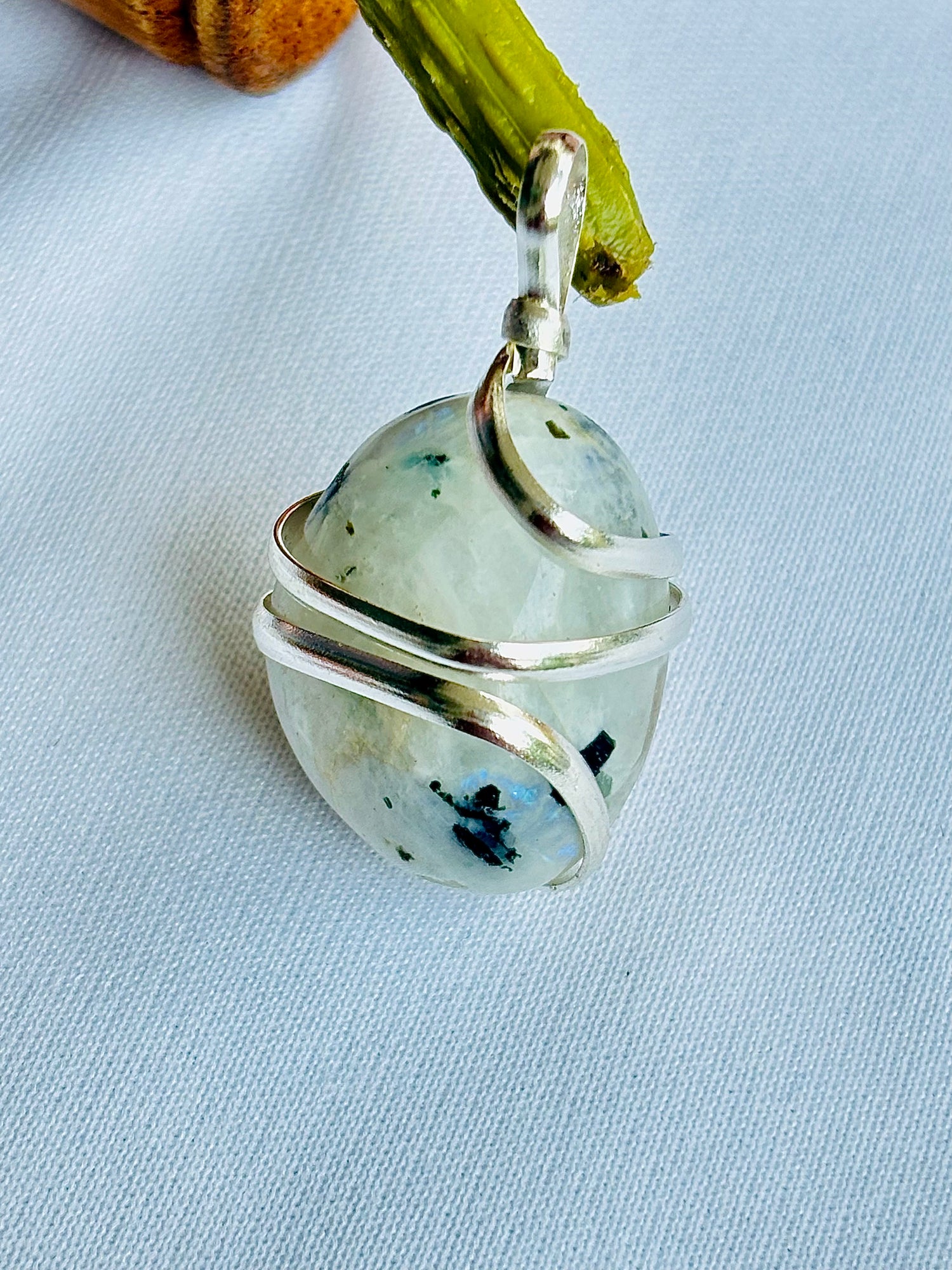 The Mental Stress Relief & Confidence: Moonstone Wrapping Pendant - Abhimantrit & Certified