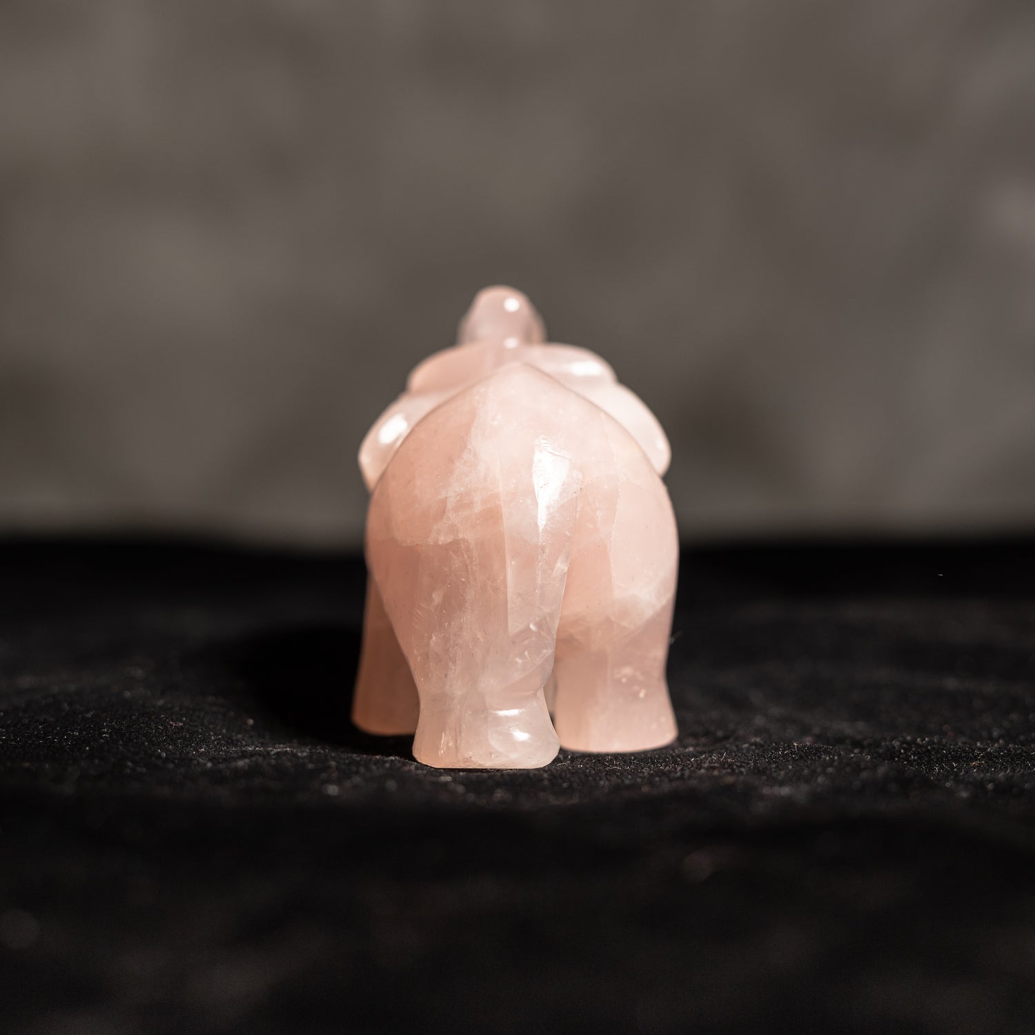 Rose Quartz Crystal Elephant - Abhimantrit