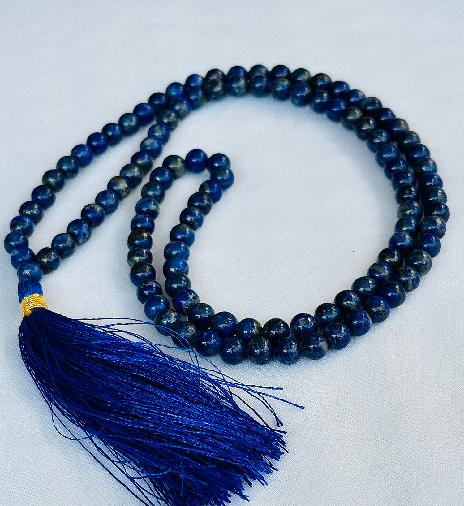 Enhancing Intuition and Spiritual Awareness: Lapis Lazuli Mala - Abhimantrit & Certified