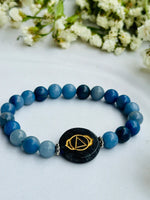 Improve Good Communication Skills: Blue Aventurine Bracelet - Abhimantrit & Certified