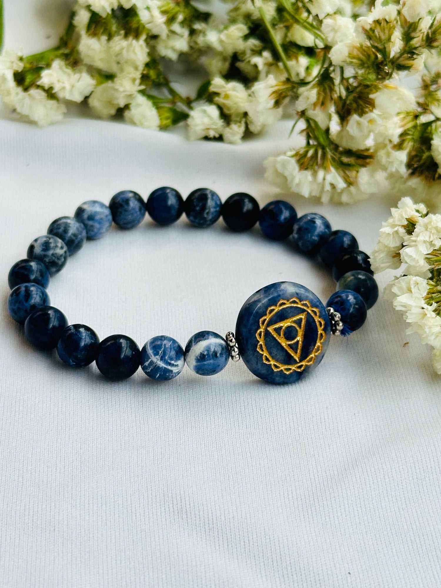Sodalite Chakra Bracelet - Abhimantrit & Certified