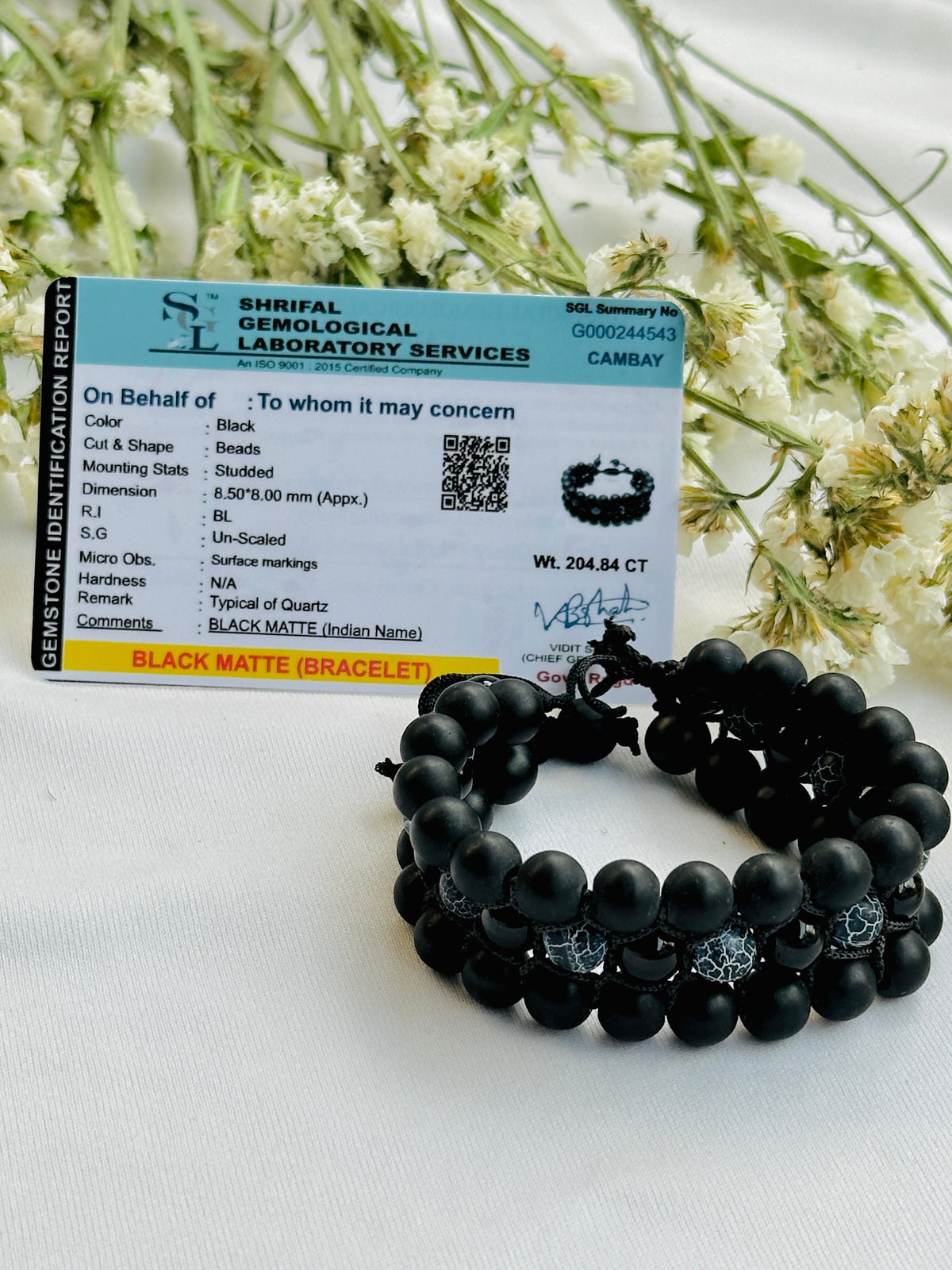 Negative and Evil Protection: Black Onyx Bracelet - Abhimantrit & Certified