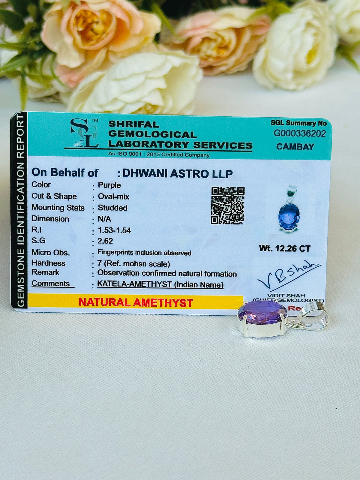 Attract Luck, Enhance Intuition, Improve Health & Skin: Amethyst Crystal Pendant - Abhimantrit & Certified