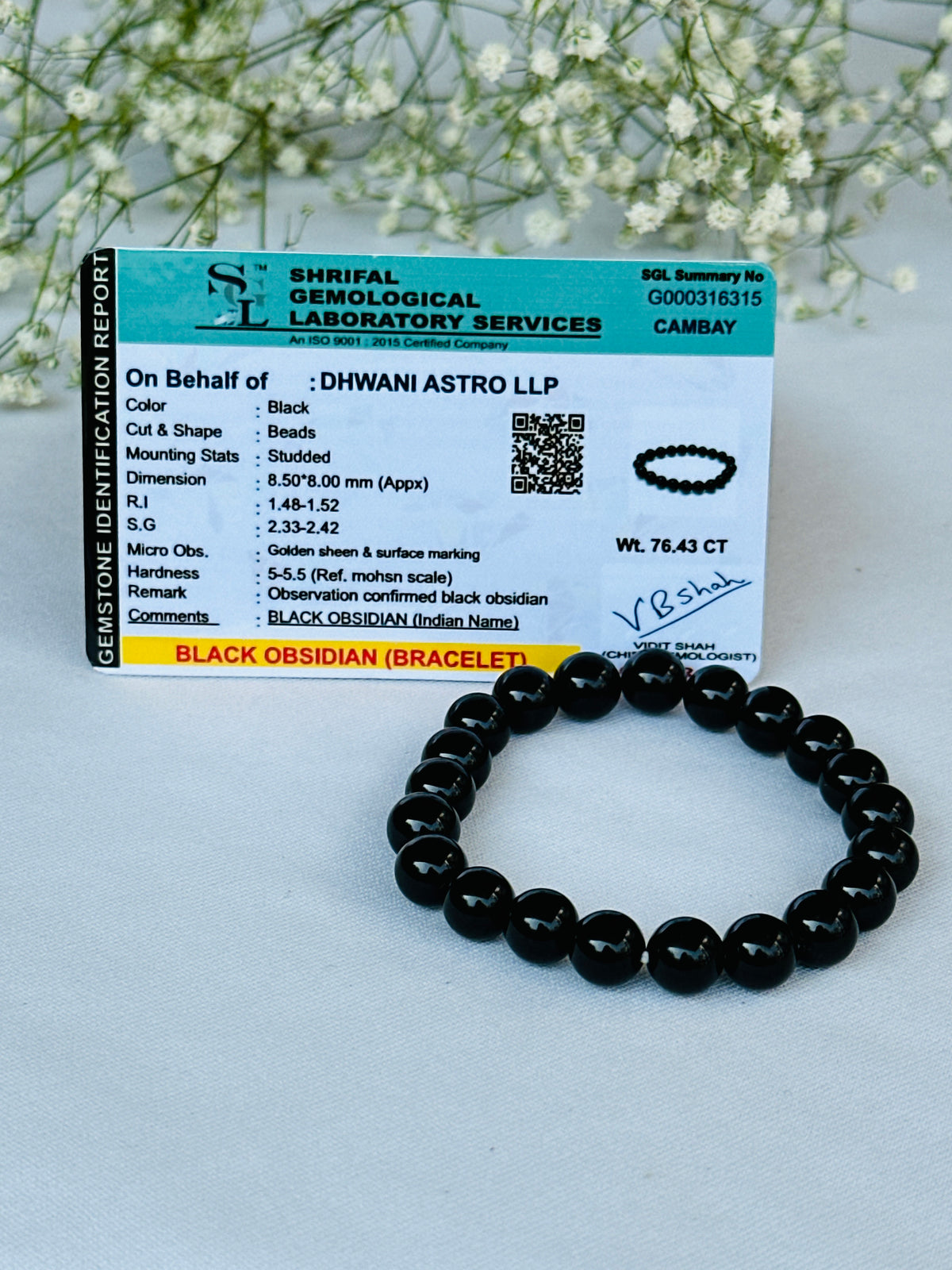 Remove Psychic Smog from Your Aura (Black Obsidian) Bracelet - Abhimantrit & Certified